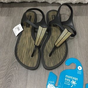 Black/ gold accents sandal